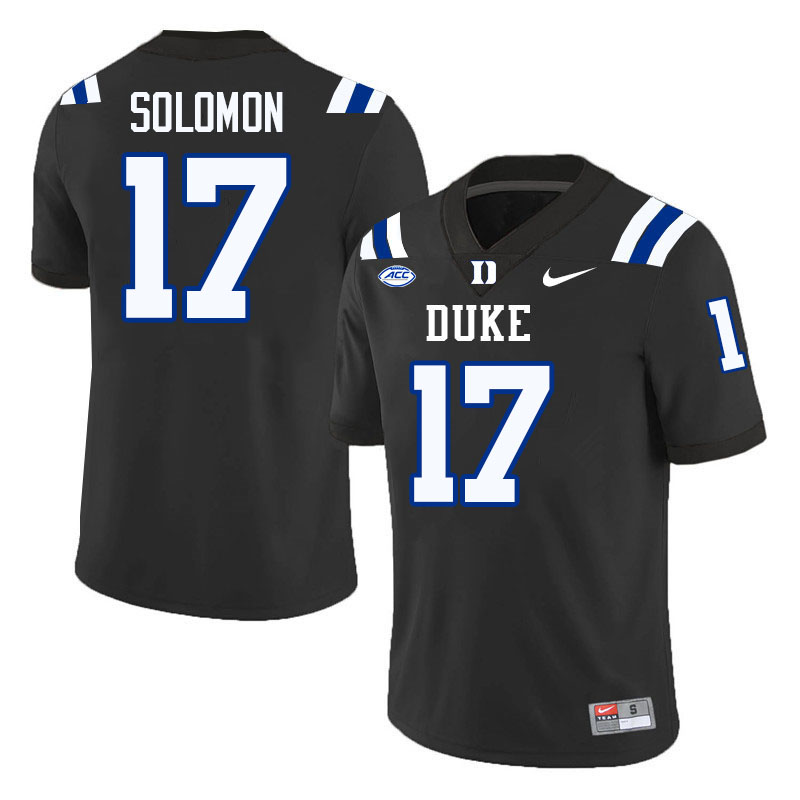 Duke Blue Devils #17 Jaivon Solomon College Football Jersey Stitched-Black